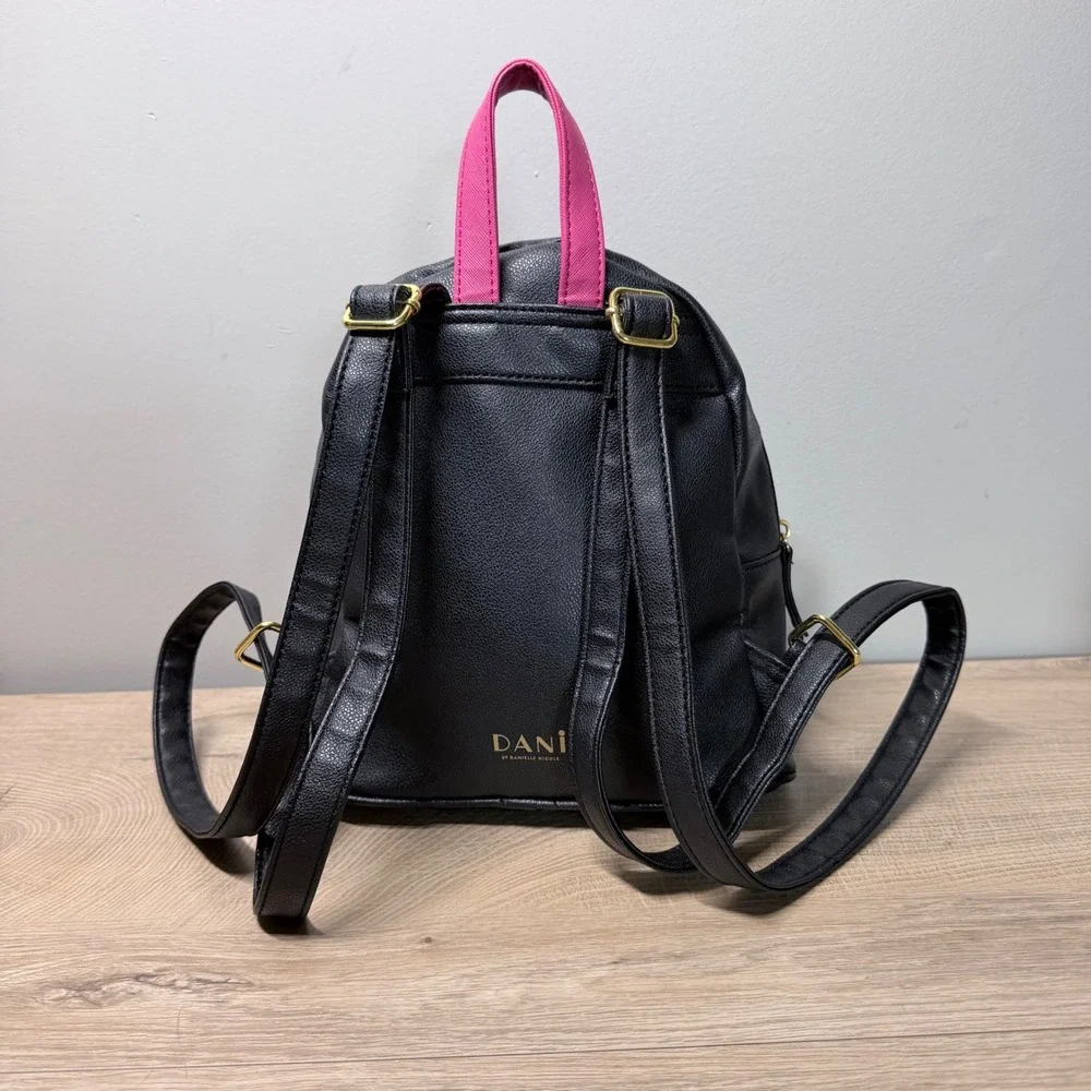 Dani by Danielle Nicole Minnie Mouse Backpack Women Mini Black Gold Polka Dot